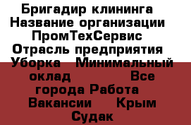 Бригадир клининга › Название организации ­ ПромТехСервис › Отрасль предприятия ­ Уборка › Минимальный оклад ­ 30 000 - Все города Работа » Вакансии   . Крым,Судак